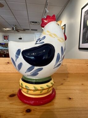 Hand-Painted Ceramic Rooster Figurine - Multicolor